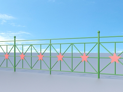 Guardrail railings to block the river 3d model