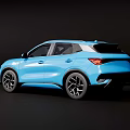 Blue Modern SUV With Sleek Body Design And Black Alloy Wheels