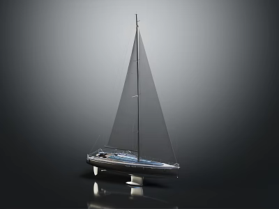 Modern Luxury Sailboat Design With Elegant Mast And Sail For Water Travel 3d model