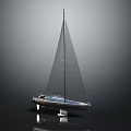 Modern Luxury Sailboat Design With Elegant Mast And Sail For Water Travel