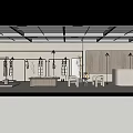 Modern Clothing Store Interior With Wooden Display Walls Seating And Decorative Plants
