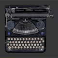 Vintage Black Mechanical Typewriter With Classic Keyboard And Metal Roller Parts
