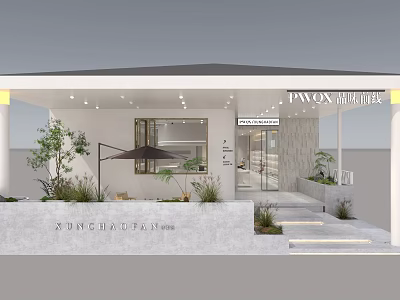 PAVON Store Exterior Design With Greenery And Welcoming Entrance Features 3d model