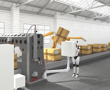 Modern robot machinery manufacturing 3d model