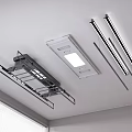 Modern Electric Clothes Drying Rack And Recessed Ceiling Light With Linear Lights On Ceiling 3d model