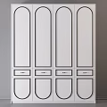 White Modern Wardrobe With Multiple Doors Drawers And Sleek Panel Design 3d model
