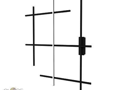 Modern Black Metal Wall Lamp With Crossed Lines For Home Decor 3d model