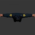 Game Movie Police Officer Character Standing In Uniform With Open Arms Hat And Badge