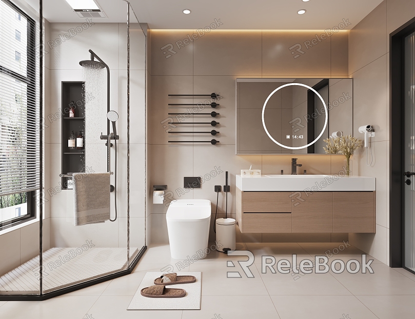 Modern Bathroom Wet and Dry Separation Bathroom Cabinet Mirror Cabinet model