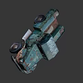 Vintage Old Truck With Rusty Body And Peeling Teal Paint Flatbed Design