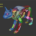 Silver Mechanical Cat With Blue Eyes Metallic Structure And Futuristic Joint Lights