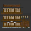 Traditional Three Story Wooden Ancient Architecture With Curved Eaves Tile Roof Balconies And Staircase