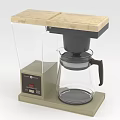 Modern Electric Coffee Maker Kitchen Appliance With Glass Carafe Marble Top Control Panel