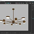 modern chandelier artificial satellite alignment linear led suspension 3d model