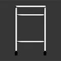 Two Tier White Utility Cart With Metal Frame And Rolling Casters
