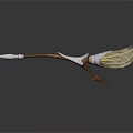Medieval Decorative Spear With Silver Metal Head Wooden Shaft And Feather Accents