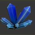 Decorative Ornament Set with Blue Crystal Cluster Shiny Glossy Design for Home Decor