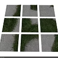 Different Terrain Types With Grass And Gravel Sections In Grid Layout