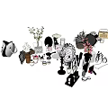 Luxury Perfume and Cosmetics Collection With Makeup Brushes Mirrors and Skincare Products
