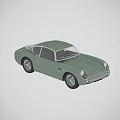 Green Vintage Sports Car With Sleek Body Design And Classic Retro Styling