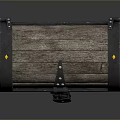 Classic Wooden Chest Furniture with Decorative Metal Straps Lock and Handles