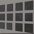 Black Electrical Switch Panels With Various Sockets USB Ports And Modern Styles