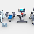 Fitness Sports Equipment Set With Dumbbells Barbell Exercise Bike And Treadmill