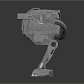 Futuristic Metal Mechanical Weapon With Four Legged Support And Cannon Like Barrel