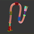 Orange Durable Industrial Flexible Hose With Black Clamps And Orange End Connectors