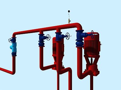 modern fire pump 3d model