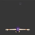 Anime Style 3D Female Character With Purple Hair White Tank Top Blue Denim Shorts And Brown Sandals