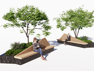 Modern Outdoor Chair Outdoor Landscape Public Chair 3d model