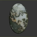 Natural Wood Stone Decorative Item Featuring Oval Form And Colorful Patterns In White Green Orange