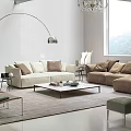 Modern Sofa Coffee Table Combination Fabric Sofa Combination 3d model