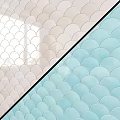Colorful Fish Scale Tiles for Wall Decoration White Green Blue Patterns