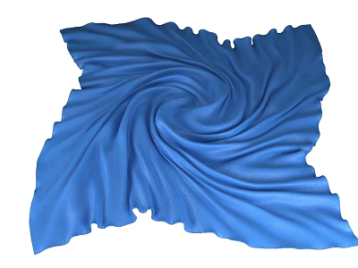 Abstract Soft Blue Wrinkled Fabric With Spiral Texture And Smooth Surface 3d model
