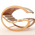 Ergonomic Modern Curved Wooden Leisure Chair With Comfortable Cushioned Seat