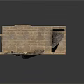 Modern Construction Pit With Brick Walls And Scattered Stone Debris 3d model
