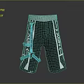 Stylish Black And White Sports Shorts With Blue Straps For Daily Active Wear