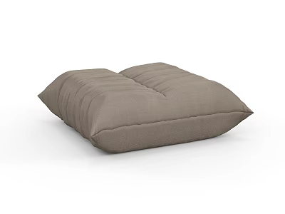 Modern Light Brown Plush Lounge Chair With Soft Pleated Cushion Design 3d model