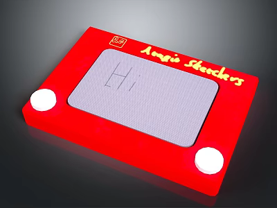 Red Magic Scales Digital Weighing Scale With Hi Display And White Buttons 3d model