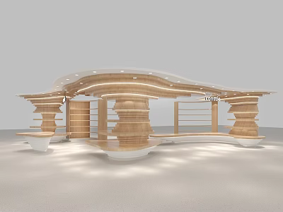 Wood grain shop shoe bag shop brand shop facade Nakajima shopping mall store shelf exhibition hall live room beautiful Chen lights 3d model