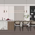 Modern Dining Table and Chair Combination Nakajima Bar 3d model
