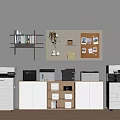 Modern Office Setup With Various Office Appliances Printers And Storage Cabinets 3d model