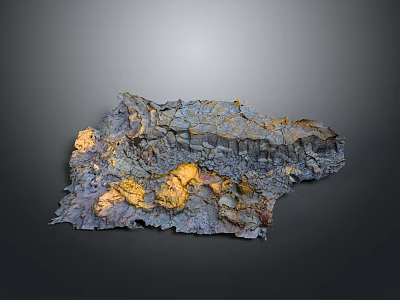 Wood Stone Material Decorative Panel With Natural Irregular Texture And Gray Blue Gold Colors 3d model