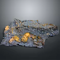 Wood Stone Material Decorative Panel With Natural Irregular Texture And Gray Blue Gold Colors