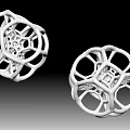 Intricate White Lattice Decorative Ornament Set With Modern Geometric Design For Home Decor