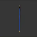 Blue Pencil Standing Upright on Gray Gradient Background with Reflection at the Bottom 3d model