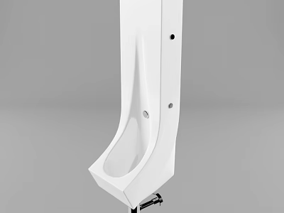 White Ceramic Urinal With Modern Sleek Design And Floor Standing Installation For Bathroom 3d model