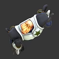 3D Sci Fi Character With Blonde Hair Blue White Costume Mechanical Equipment Front Back View